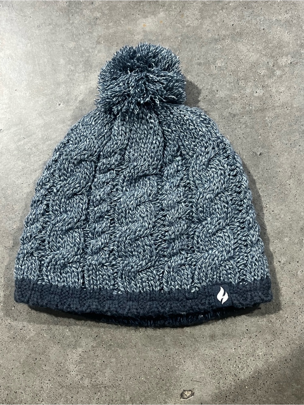 Heat Holders Kids Blue Knit Pom Beanie Hat kids 7-10year